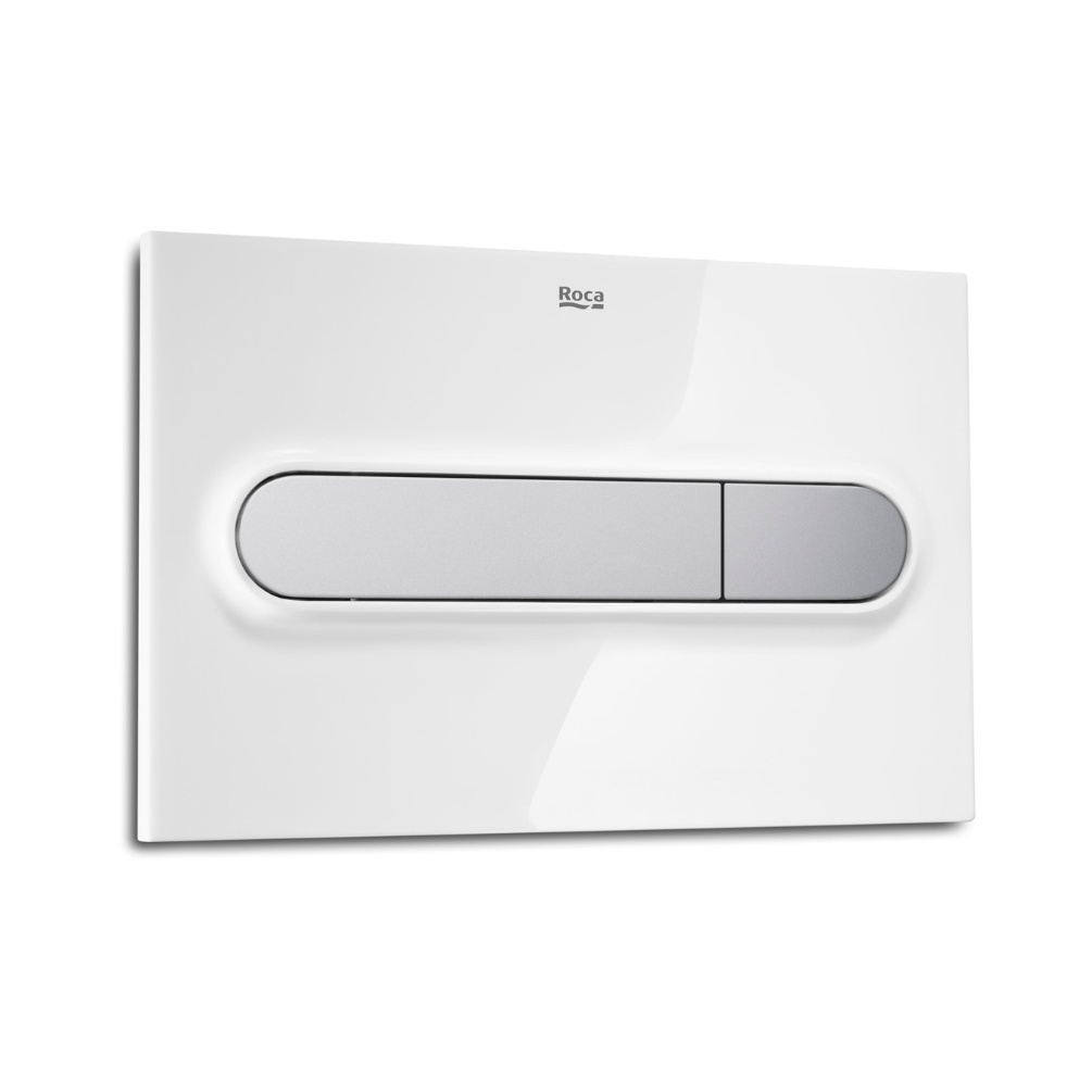Product cut out image of the Roca Duplo One PL1 Polished Stainless Steel Dual Flush Plate